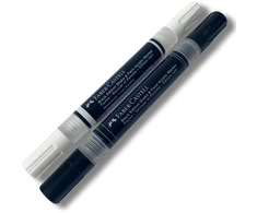 Faber-Castell - juodo leidimo „Shake Paint“ akrilinių žymeklių rinkinys, 2 vnt. (juodos ir baltos spalvos) (285503)