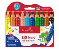 Faber-Castell spalvotų pieštukų rinkinys su neslystančiu paviršiumi, 10 vnt. (110624)