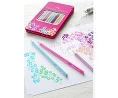Faber-Castell - Sparkle spalvoti pieštukai, 12 vnt. skardinėje dėžutėje (201737)