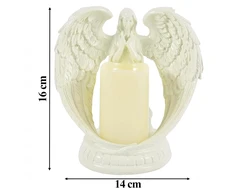 Figurka Figūrėlė Dekoratyvinė figūrėlė, žvakidė, žvakės ornamentas, angelas, angelo formos, kalėdinis sodas, 16 cm