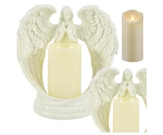Figurka Figūrėlė Dekoratyvinė figūrėlė, žvakidė, žvakės ornamentas, angelas, angelo formos, kalėdinis sodas, 21 cm