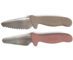Filibabba - Pradedančiųjų pjovimo peiliai - 2 vnt. pakuotė - Šiltai pilka + rožinė - (FI-03338)