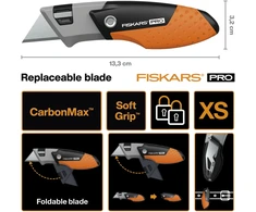 Fiskars - CarbonMax kompaktiškas sulankstomas universalus peilis