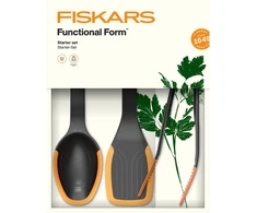 „Fiskars FunctionalForm“ virtuvės įrankių rinkinys (3 dalys) – paletė, šaukštas ir žnyplės – būtiniausias virtuvės įrankių rinkinys