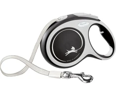 Flexi New Comfort L juosta, 8 m, juoda, maks. 50 kg