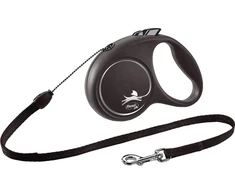 Flexi pavadėlis, juodo dizaino, S, 5 m, juodas, maks. 12 kg