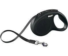 Flexi pavadėlis New Classic M, 5 m, juodas, maks. 25 kg