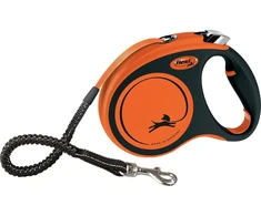 Flexi Xtreme pavadėlis M, 5 m ilgio, juodas/oranžinis, maks. 35 kg