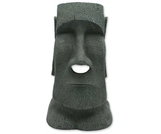 Gertuvė „Winkee“ – servetėlių dozatorius „Moai Stone“ – natūralaus akmens pilkumo – maždaug 30 cm aukščio