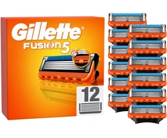 „Gillette Fusion5“ vyriški skutimosi peiliukai – oranžiniai/juodi – 12 vnt.