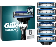 „Gillette Mach3“ vyriški skustuvo peiliukai – mėlyni/juodi – 6 vnt.