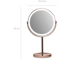 Gillian Jones - Įkraunamas LED stalo veidrodis su 10 kartų didinimu ir USB-C - Vario spalvos - Plotis 21,5 x 35 x 13,5 cm