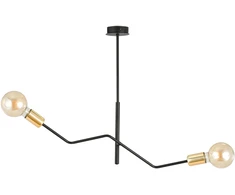 Orno GIRO pakabinamas šviestuvas, maks. galia 2x60W, E27, juodas ir auksinis