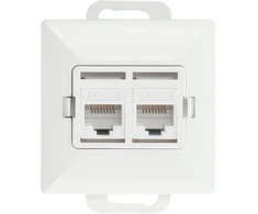 Gniazdo Dviejų RJ45 lizdų Pearl Cat5, baltas