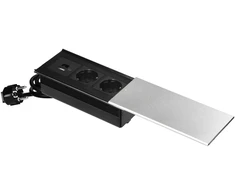 Orno Lizdas Baldinis lizdas su stumdomu dangteliu, 2x2P+Z (Schuko), USB A+C, sidabrinis