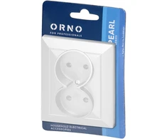 Gniazdo Lizdas Dvigubas kištukinis lizdas 2x2P Pearl, 16A, 250V, PT-5 P, baltas