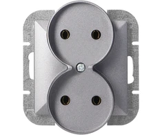 Gniazdo Lizdas Dvigubas kištukinis lizdas 2x2P Pearl, 16A, 250V, PT-5PR, antracito spalvos