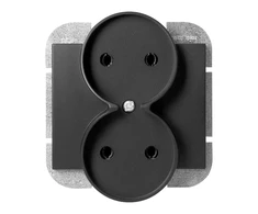 Gniazdo Lizdas Dvigubas kištukinis lizdas 2x2P Onyx, 16A, 250V, PT-5OR, juodas