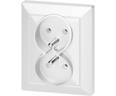 Gniazdo Dviguba įleidžiama rozetė Pearl, 16A, 250V, balta