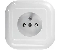 Gniazdo Lizdas Lizdas be išvado 2p+Z 16A, 250V, su ventiliatoriumi, baltas