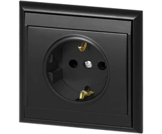 Gniazdo Lizdas Lizdas su 2P+Z lizdu, Schuko Luna, 16A, 250V, PT-17L, juodas