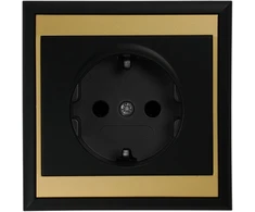 Gniazdo Lizdas Lizdas su 2P+Z lizdu, Schuko Luna, 16A, 250V, PT-17L, juodas/auksinis