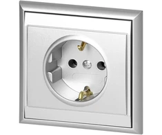 Gniazdo Lizdas Lizdas su 2P+Z lizdu, Schuko Luna, 16A, 250V, PT-17L, sidabrinis