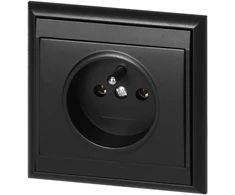 Gniazdo Lizdas Lizdas su 2P+Z „Luna“, 16A, 250V, PT-16L, juodas