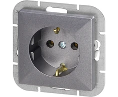 Gniazdo Lizdas Lizdas su 2P+Z Schuko Pearl, 16A, 250V, PT-17P, antracito spalvos