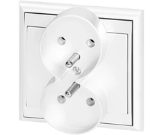 Gniazdo Lizdas Luna dvigubas kištukinis lizdas 2x2P+Z, 16A, 250V, PT-6LR, baltas