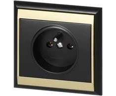 Gniazdo Lizdas Luna vieno lizdo 2P+Z, 16A, 250V, PT-16L, juodas/auksinis