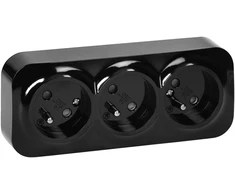 Orno Lizdas „ToDo“ trigubas lizdas 2P+Z IP20, 16A, 230V AC, juodas