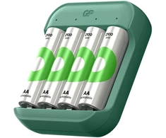 GP Battery GP Baterija GP - ReCyko akumuliatorių įkroviklis, B423 (USB-C), su 4 x AA 2100 mAh baterijomis