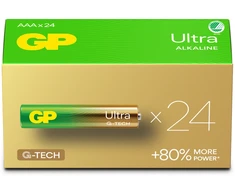 GP Battery GP - Ultra Alkaline baterijos, AAA dydžio, 24AU/LR03, 1,5 V, 24 vnt. pakuotė