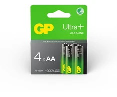 GP Battery GP - „Ultra Plus“ šarminės baterijos, AA dydžio, 15AU/LR6, 1,5 V (4 vnt. pakuotė)