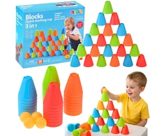 Lean Toys Švietimo įgūdžių žaidimas su spalvotomis taurėmis 38 vnt.