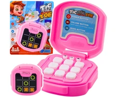 Lean Toys Elektroninis žaidimas Kryžiukai-Nuliukai 9 režimai rožinis