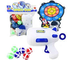 Lean Toys Kosminis taikinio žaidimas su pistoletu ir lipniais kamuoliukais