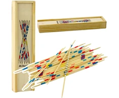 Lean Toys Stalo žaidimas Mikado 41 vnt. medinių pagaliukų