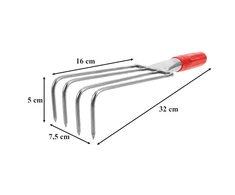Grabki Sodo grėblys su metaliniais nagais grėbimui ir atlaisvinimui, 4 dantukai, 32 cm