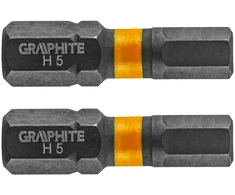 Smūginiai antgaliai GRAPHITE HEX5 x 25 mm (2 vnt.)