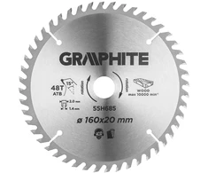 Graphite Diskinio pjūklo diskas, įleidžiamasis pjūklas, Widia, 160 x 1,4 x 2,0 x 20 mm, 48 dantys