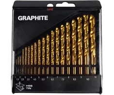 Graphite Metalinis grąžtas Grafito titano cilindrinis 1,5 2 7 4,5 4 5,5 5 1 3 2,5 3,5 6 10 6,5 7,5 8 8,5 9 9,5 mm rinkinys (57H199)