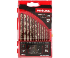 Grąžtas Wiertła Metalo grąžtai HSSCO DIN338, šlifuoti, 13 vnt. (2-8 mm), prolinas