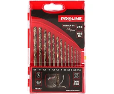 Grąžtas Wiertła Metalo grąžtai HSSCO DIN338, šlifuoti, 13 vnt. (1,5-6,5 mm), prolinas