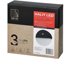 Sieninis šviestuvas Orno HALIT LED 10W, sodo šviestuvas su judesio jutikliu 140°, 600lm, IP65, 4000K, IK10, juodas