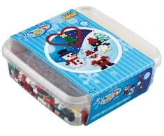 Hama Beads Hama - maksi karoliukai Kalėdos 600 vnt. + lėkštė 8206 kibirėlyje (388749)