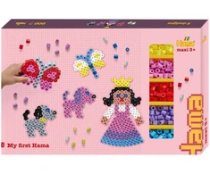 Hama Beads Hama - Maxi Giant dovanų dėžutė su 900 karoliukais ir 3 perforuotomis lentomis - (388717)