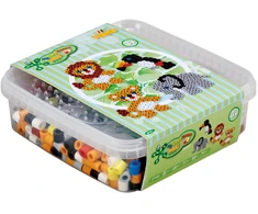Hama Beads Hama - Maxi karoliukai - 600 karoliukų ir 1 perforuota lenta dėžutėje (8751)