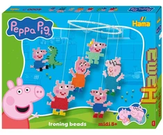 Hama Beads Hama - Midi dovanų dėžutė Peppa Pig šeima ir mažoji sesutė (387917)